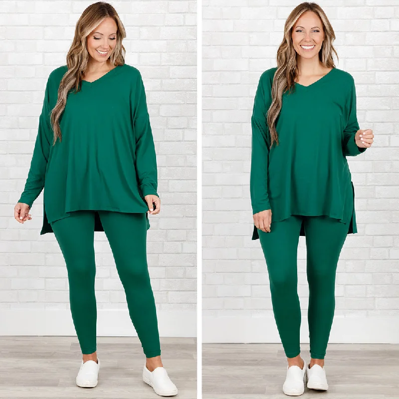 Exquisite Tailoring Happiness Because Of You Set, Dark Green