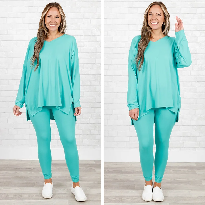 Fashionable Inner Wear Happiness Because Of You Set, Turquoise