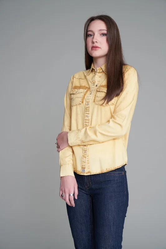 British Fashion Kimes Ranch Womens KC Gold 100% Tencel L/S Shirt