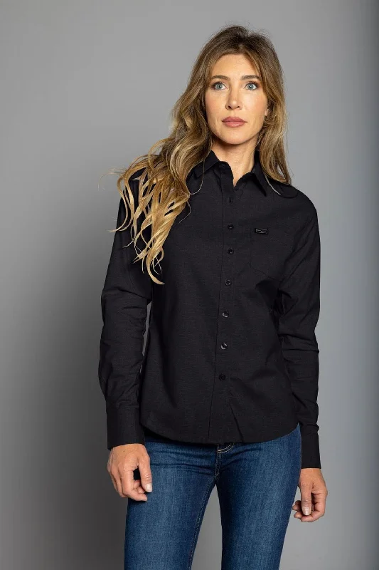 Sports Design Kimes Ranch Womens Linville Black Cotton blend L/S Shirt