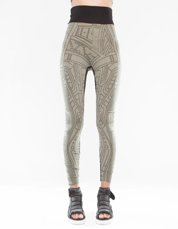 Body Design LEGGINGS STRUCTURE GREEN W