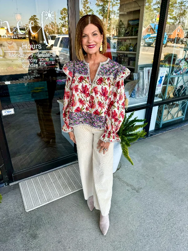 Design Must-have Mix Print Flower Top
