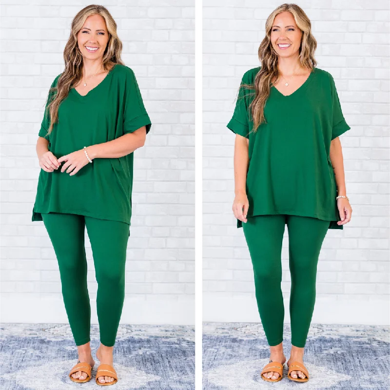 Cute Style Monochrome Moment Set, Dark Green