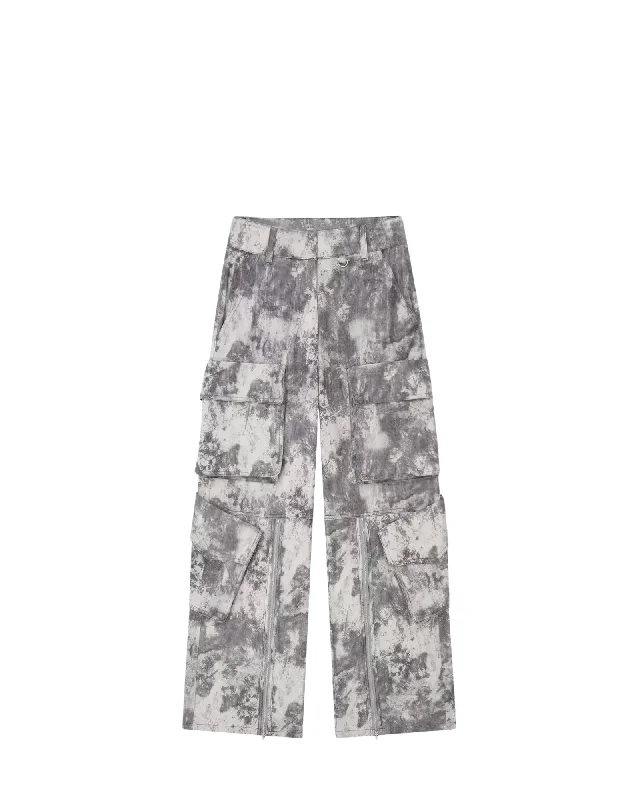 Printed High Waist Cargo Pant