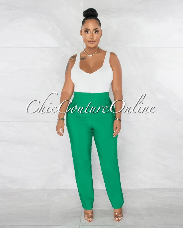 Effortless Comfort Turba Kelly Green High-Waisted Pants