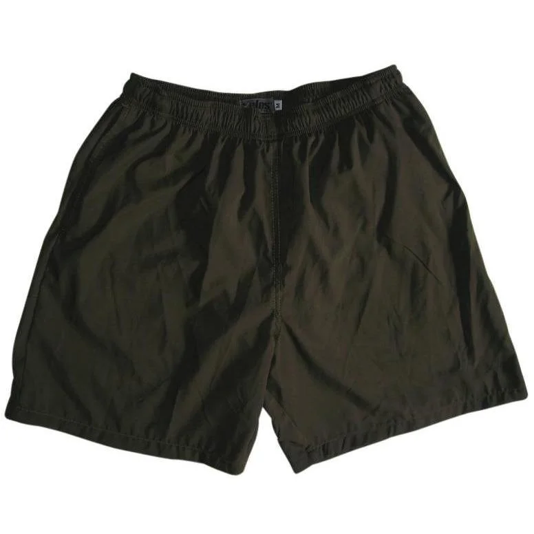 Retro Dress "A Solid Color" Men's Swim Trunk (with mesh liner). 6.5" Inseam / 19" Outseam (Dark Olive)