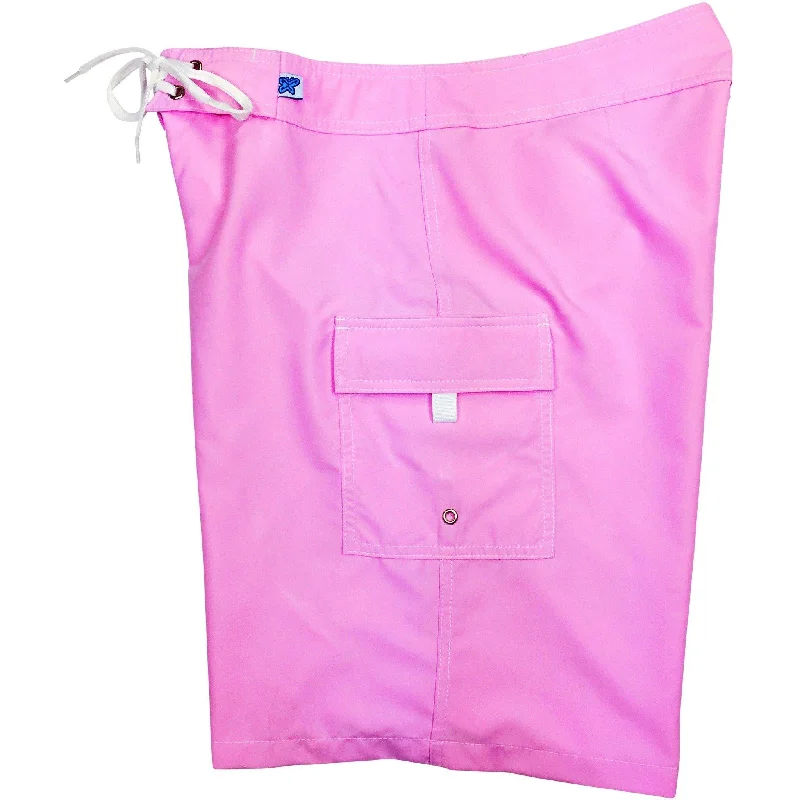 Leisure And Entertainment "A Solid Color" Women's Board Shorts - Regular Rise / 10.5" Inseam (Light Pink) Leisure And Entertainment "A Solid Color" Women's Board Shorts - Regular Rise / 10.5" Inseam (Light Pink)