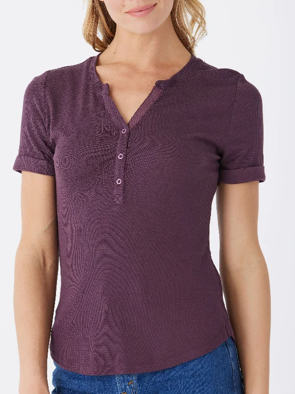 Urban Style Akia Feather Rib Henley Tee