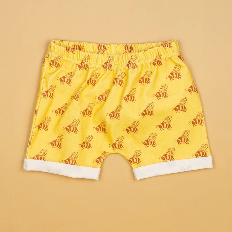 Sports Fashion Bees Rolled Hem Shorts
