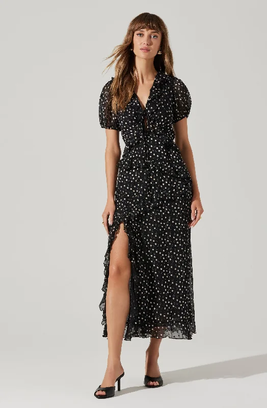 French Style Bennet Polka Dot Midi Dress