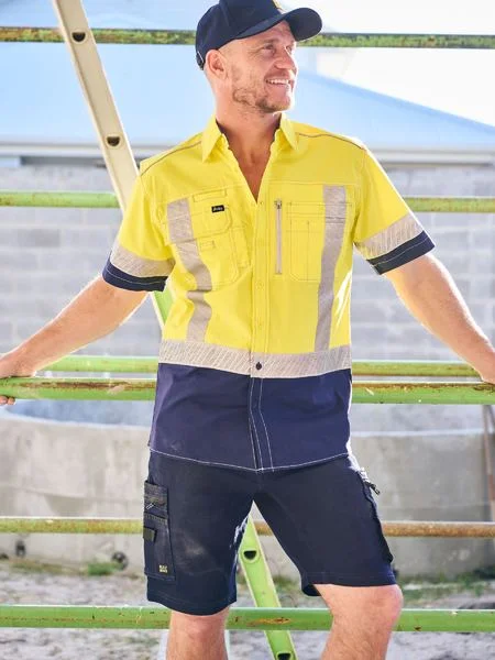 Elegant Wear Bisley Flx And Move™ Stretch Denim Zip Cargo Shorts (BSHC1335)