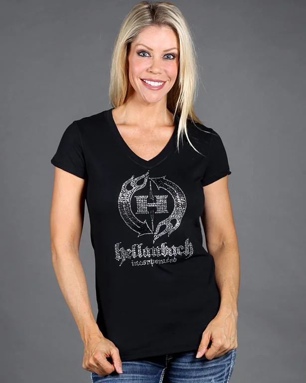 Tropical Style HB Crystal Logo on Bella V-Neck