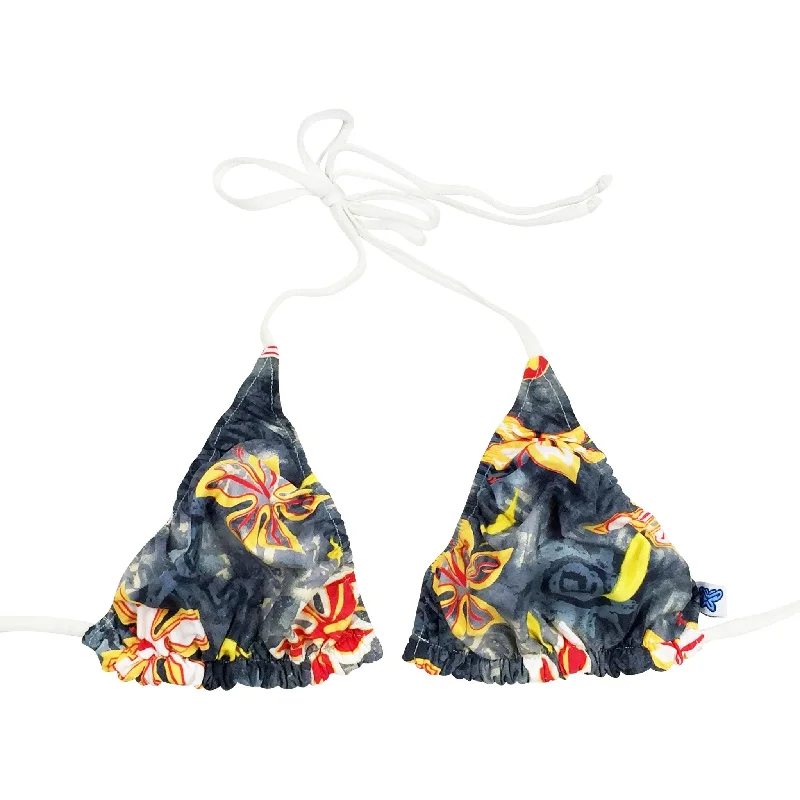 Trendy Items "Desert Bloom" Bikini Top (Graphite, Charcoal+Yellow, Charcoal+Blue)
