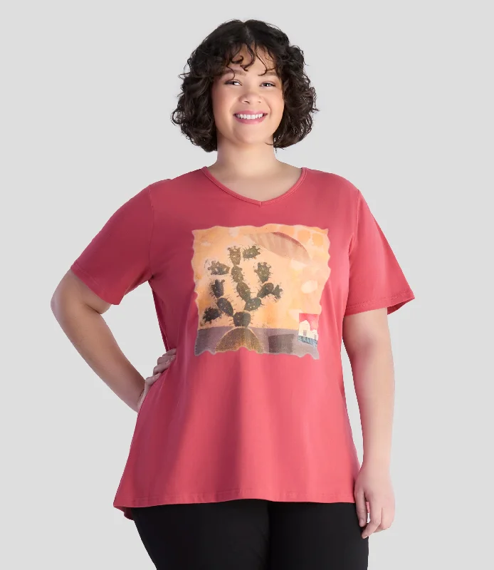 Designer Graphic V-Neck Top Sedona