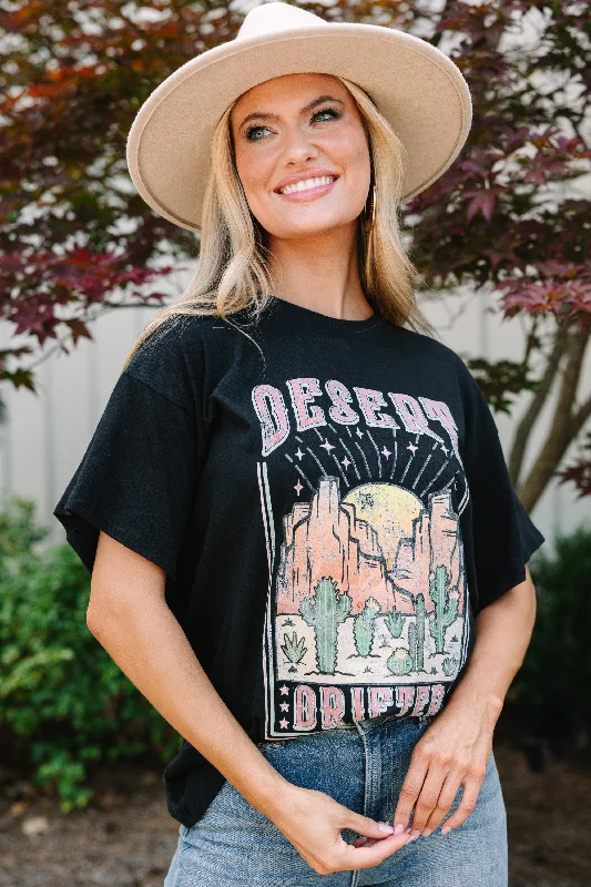Luxury and fashionable Drifting Into The Desert Black Graphic Tee
