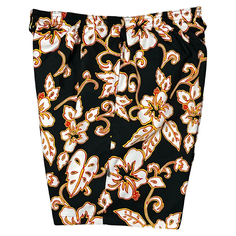 Unique Prints "Elemental" (Black) Men's Elastic Waist Swim Trunks w/ on-seam Pockets (Select Custom Outseam 18" - 28") Unique Prints "Elemental" (Black) Men's Elastic Waist Swim Trunks w/ on-seam Pockets (Select Custom Outseam 18" - 28")