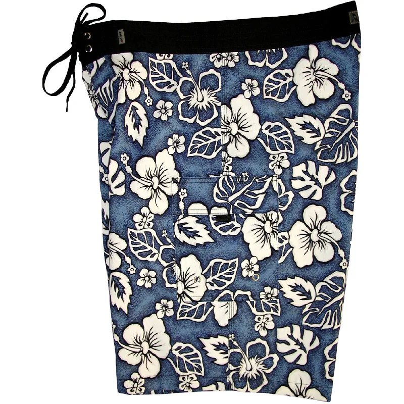 High-end Fabrics "Empirical Age" Boys + Girls Board Shorts. 8" Inseam / 18.5" Outseam (Blue)