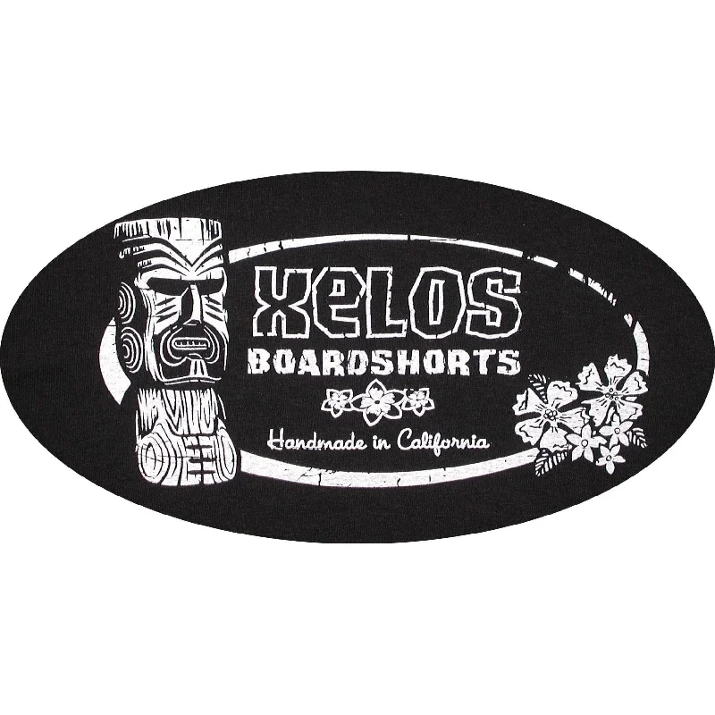 Elegant and noble Mens "Tiki" Short Sleeve 100% Cotton Tee (Black)