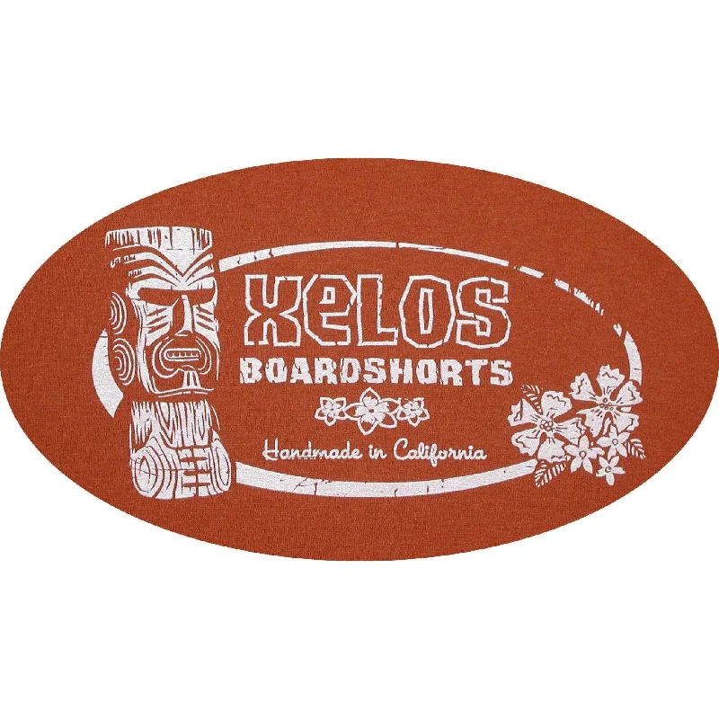 Simple research Mens "Tiki" Short Sleeve 100% Cotton Tee (Texas Orange)