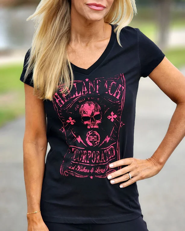 Comfortable Fashion Fast Bikes on Bella V-Neck Tee