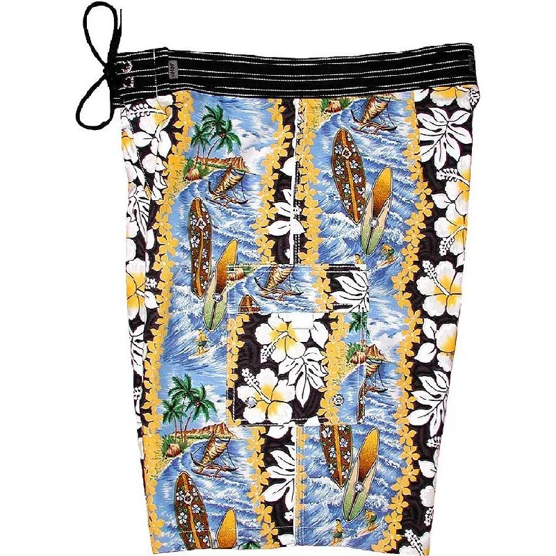 Moisture wicking **Fixed (Non Elastic) Waist Board Shorts "Bonus Round" (Charcoal) Print Mens CUSTOM Moisture wicking **Fixed (Non Elastic) Waist Board Shorts "Bonus Round" (Charcoal) Print Mens CUSTOM
