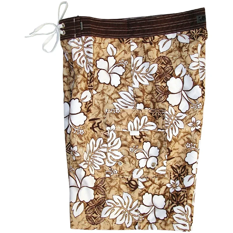 Comfortable down **Fixed (Non Elastic) Waist Board Shorts "Tribal Council" (Sand) Print Mens CUSTOM Comfortable down **Fixed (Non Elastic) Waist Board Shorts "Tribal Council" (Sand) Print Mens CUSTOM