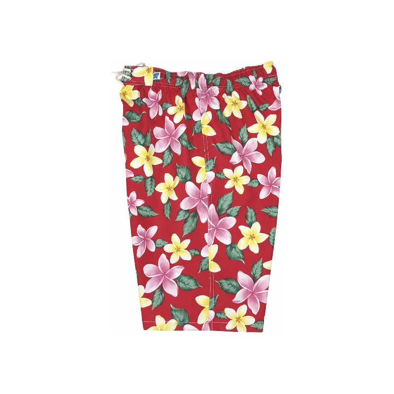 Fashionable and casual "Free Roaming" (Red) Elastic Waist Board Shorts. Regular Rise or High Waist. Women's CUSTOM Fashionable and casual "Free Roaming" (Red) Elastic Waist Board Shorts. Regular Rise or High Waist. Women's CUSTOM