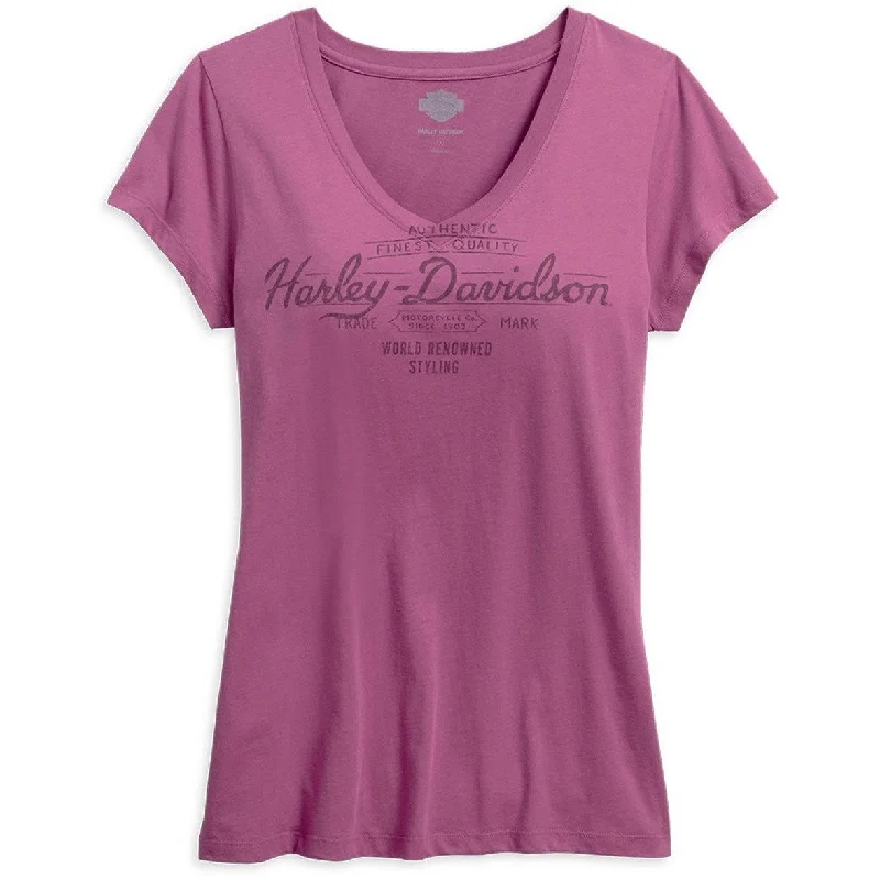 Fashionable Items Harley-Davidson™ Women's Black Label Core World Renowned V-Neck Tee - 99180-16VW