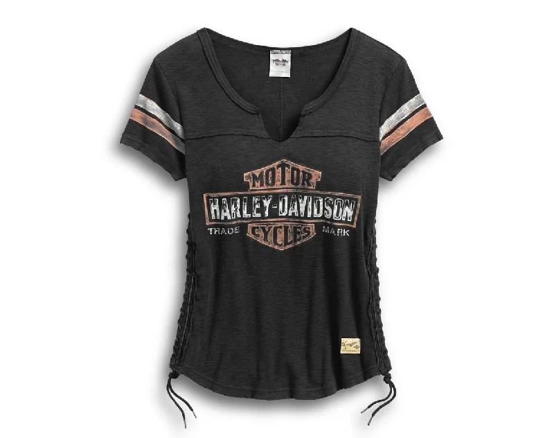 Fashion Must-have Harley-Davidson® Women's Genuine Side Laced Tee - 99104-17VW