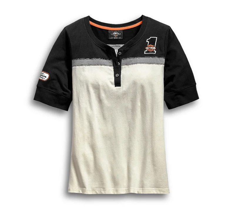 Autumn Selection Harley-Davidson Women's H-D Racing Short Sleeve Henley - 99136-19VW