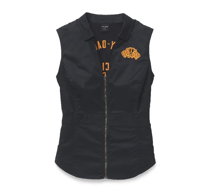 Retro Fashion Harley-Davidson Women's Ritual Racing Sleeveless Shirt, Black - 96664-22VW