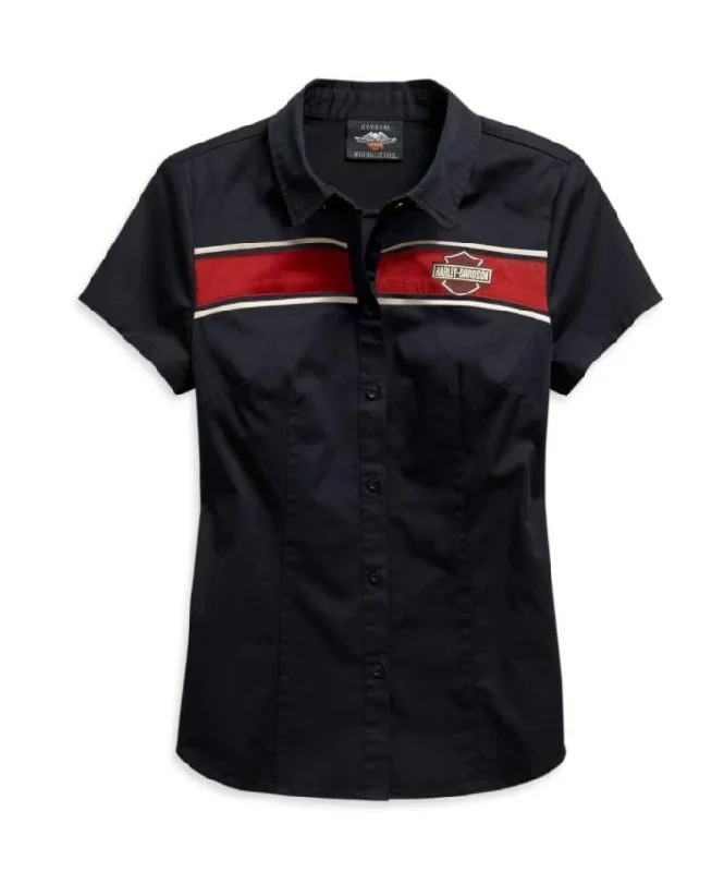 British Style Harley-Davidson® Women's Washed Button-Front Shirt, 99122-20VW