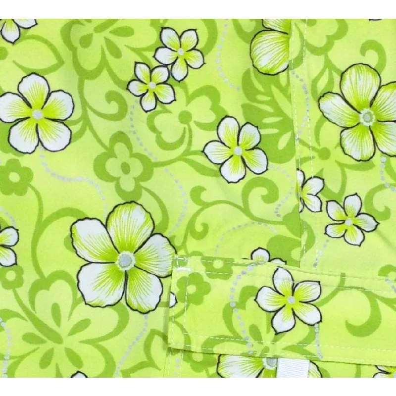 Warm and substantial "Haywire" (Green) Elastic Waist Board Shorts. Regular Rise or High Waist. Women's CUSTOM Warm and substantial "Haywire" (Green) Elastic Waist Board Shorts. Regular Rise or High Waist. Women's CUSTOM