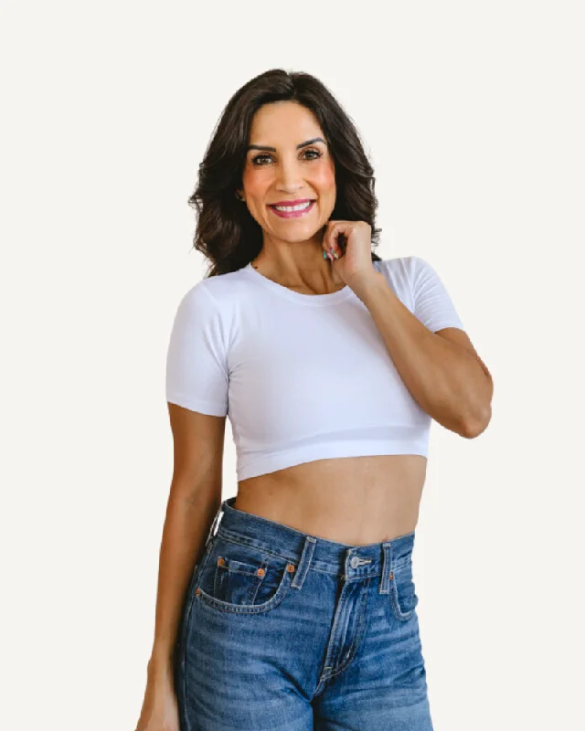 Elegant Temperament Crew Neck Boyfriend Halftee
