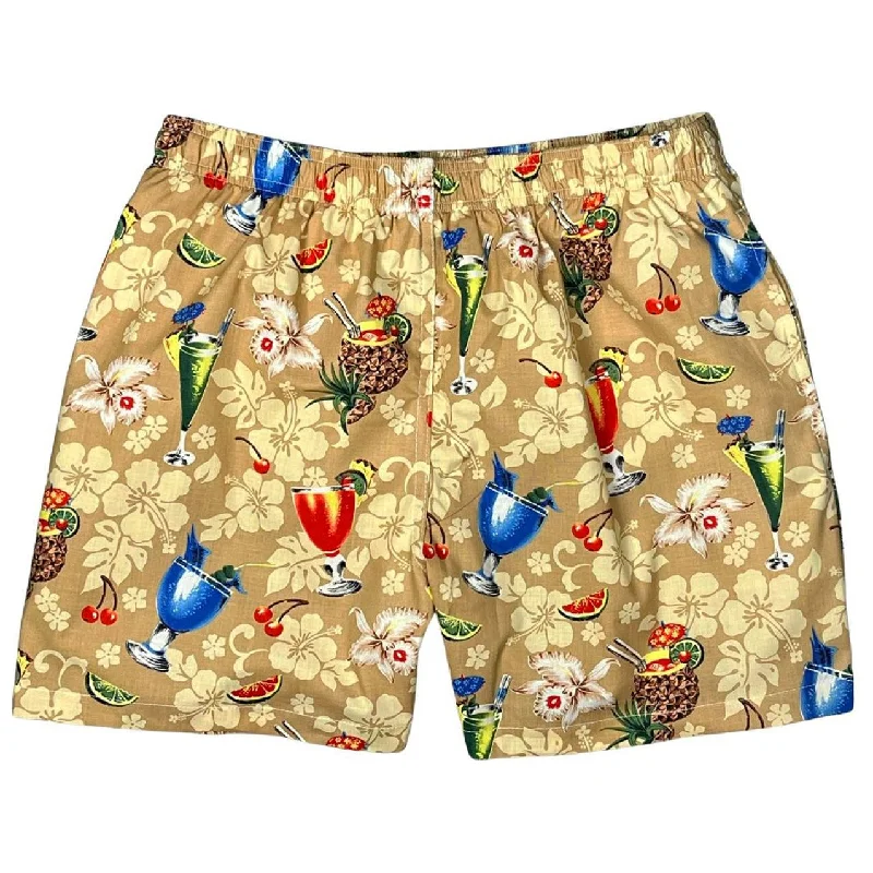 Advanced Customization "Hurry Sundown" (Tan) Mens Swim Trunks (with mesh liner) - 17" Outseam / 4.5" Inseam