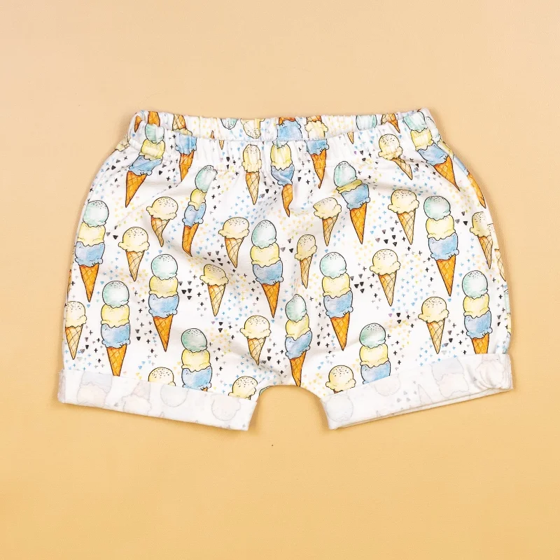 Multifunctional Style Ice Cream Rolled Hem Shorts
