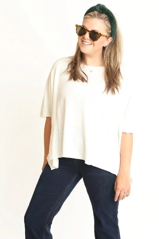 Retro Prints Italian Modal Drapery Pocket T-Shirt - White