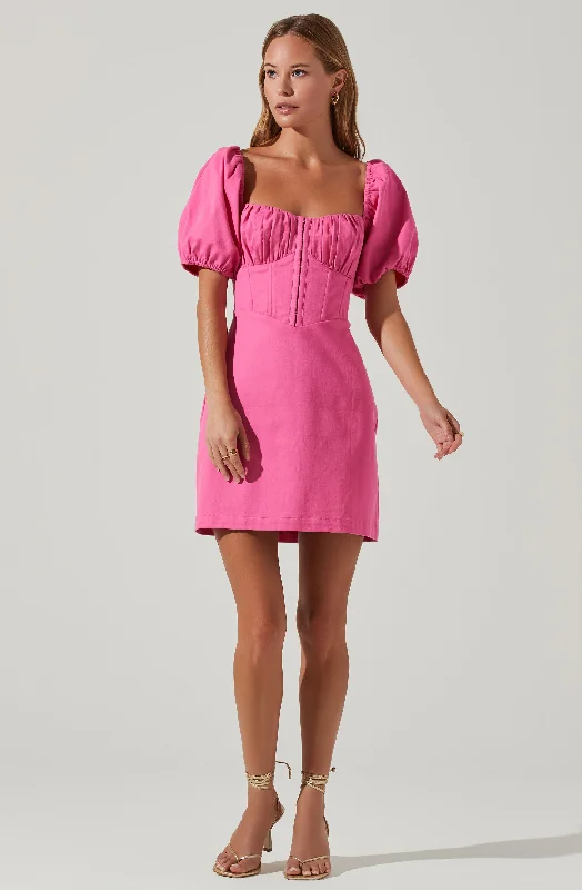 Goddess Outfit Kelilah Puff Sleeve Bustier Mini Dress
