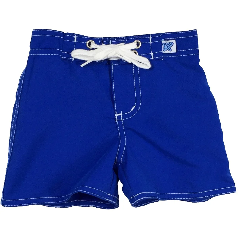 Comfortable Design "Lost Weekend" Board Shorts for Little Boys + Girls (Royal)