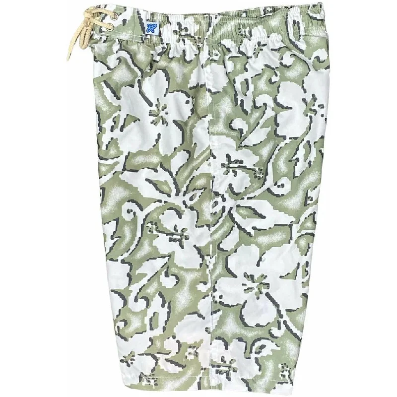 Elegant And Noble "Magnified" (Shell) Elastic Waist Board Shorts. Regular Rise or High Waist.  Women's CUSTOM