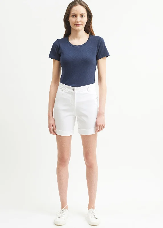 Fresh And Natural Marie Bermuda shorts - in cotton gabardine (BLANC)