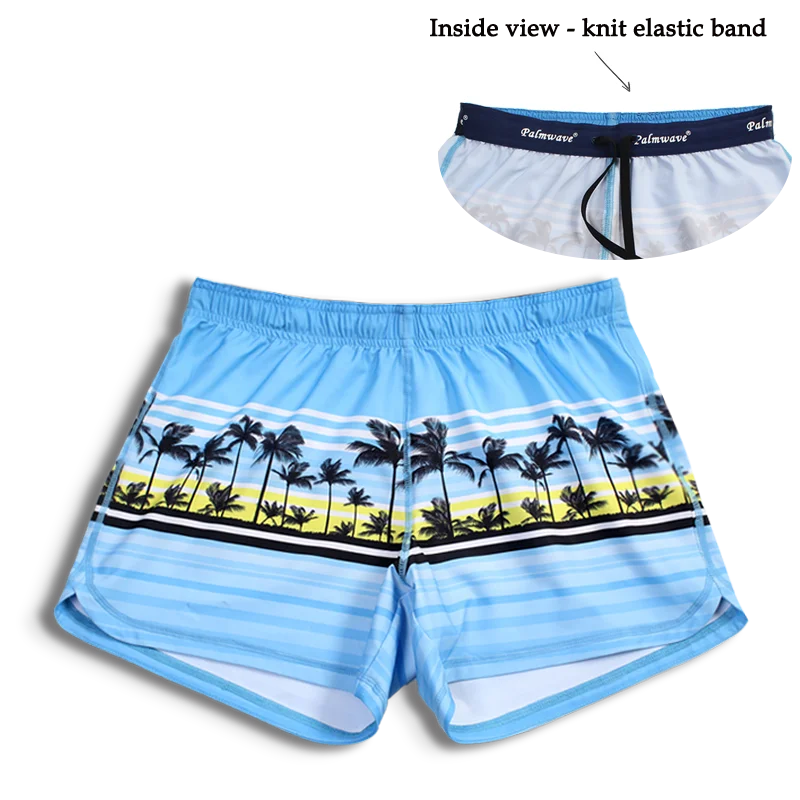 Wearable At Home Or Out N91-CW92089 (Blue scenery),  Ladies 4-way stretch comfort waist shorts
