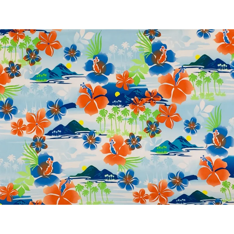 Youthful Street Fashion "2 Tix to Paradise" (Orange) Mens Board Shorts - 19.5" Outseam / 7" Inseam