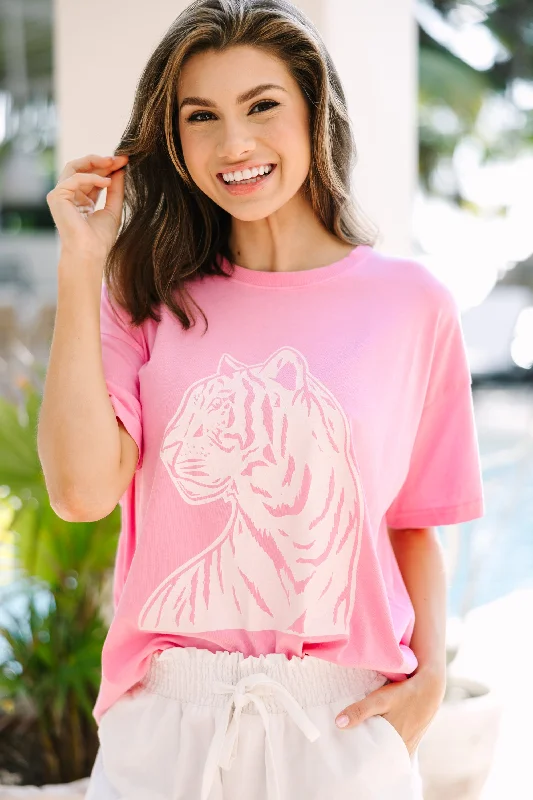 Moisture wicking On The Prowl Pink Graphic Tee
