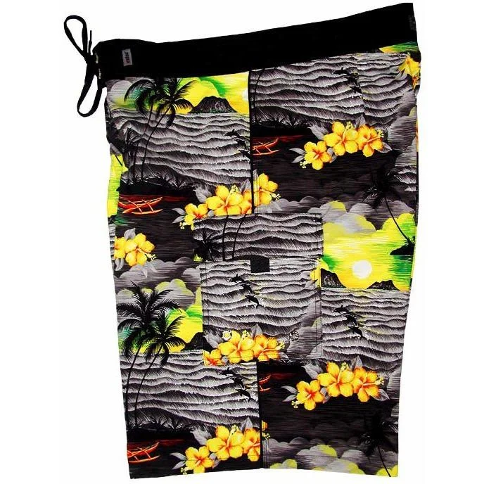 Sports Cool "Picture This" Mens Board Shorts - 22" Outseam / 9.5" Inseam (Charcoal)