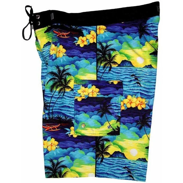 Street Fashion "Picture This" Mens Board Shorts - 22" Outseam / 9.5" Inseam (Blue)