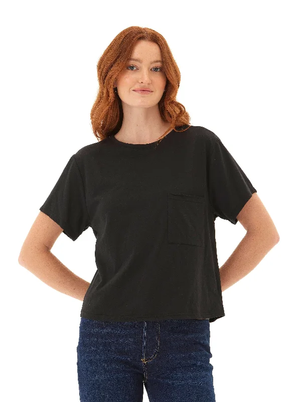 Exquisite Embroidery Shelbie Triblend Jersey Pocket Tee
