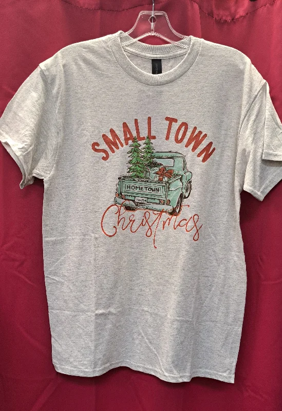 Must-have For Autumn And Winter Small Town Christmas Tee - #8095-8099