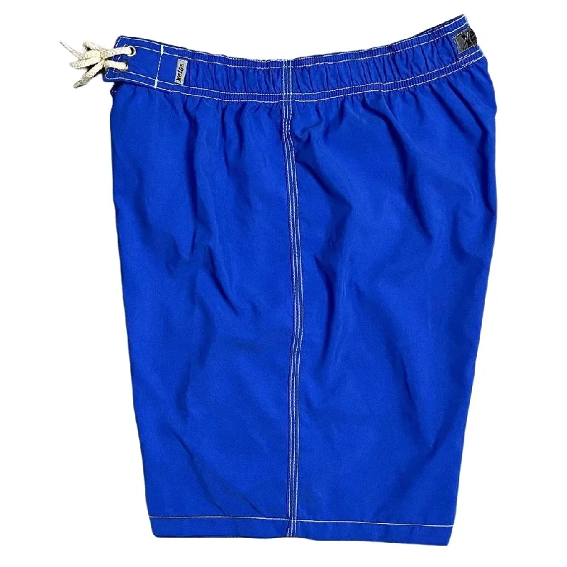 Retro Literary Style "A Solid Color" Mens Elastic Waist Board Shorts - 19.5" Outseam / 7" Inseam (Royal) Retro Literary Style "A Solid Color" Mens Elastic Waist Board Shorts - 19.5" Outseam / 7" Inseam (Royal)