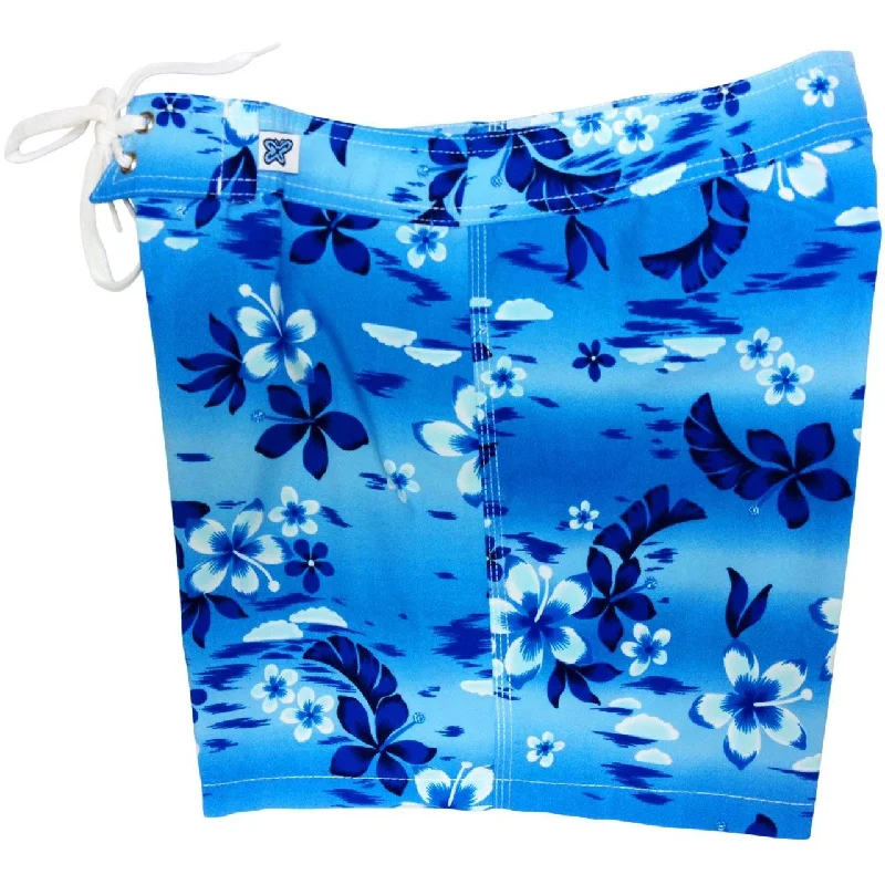 Simple Style "Soul Salvation" Board Shorts - Regular Rise / 5" Inseam (Blue)
